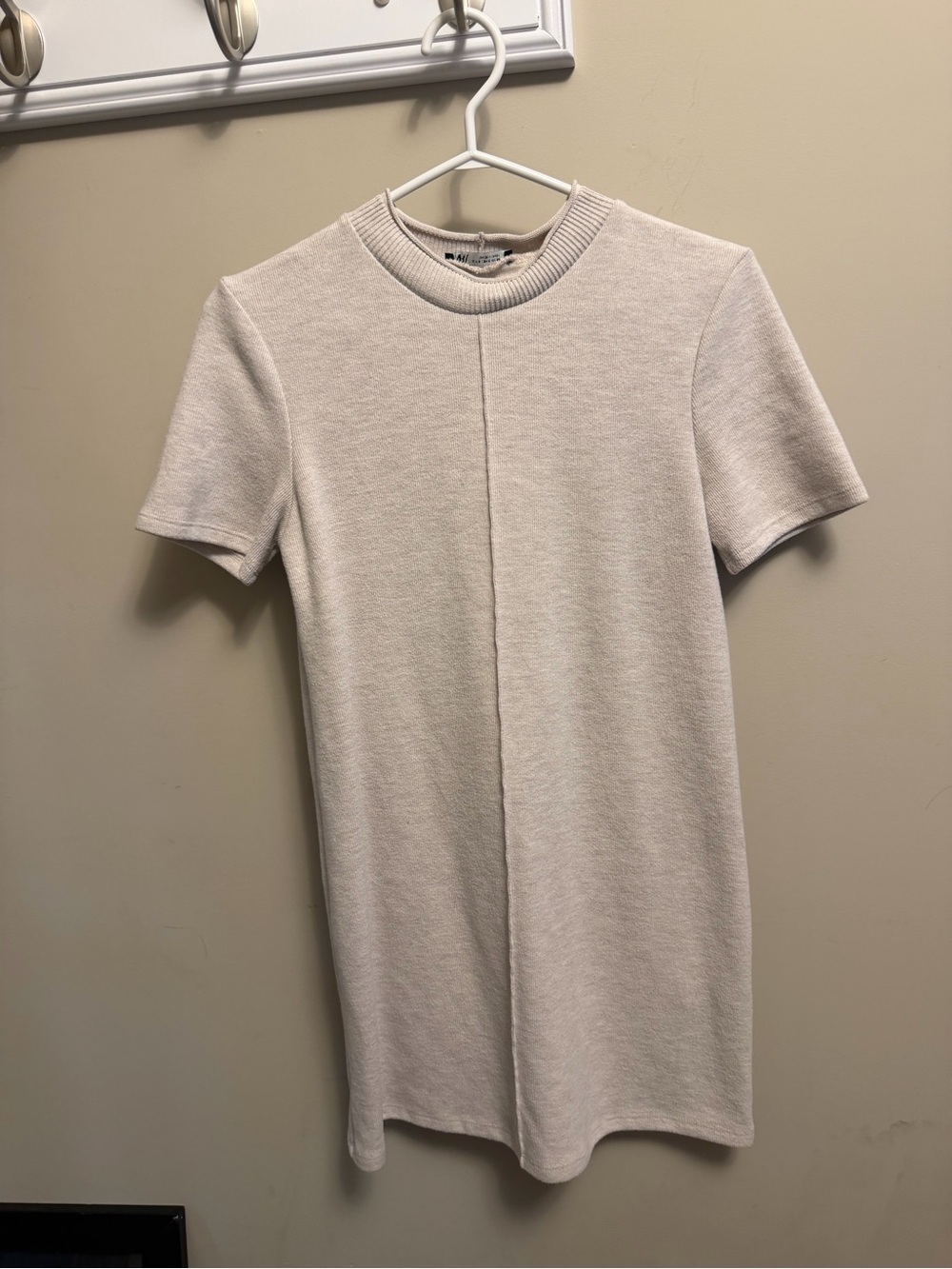 Zara Cream Ribbed Knit Dress